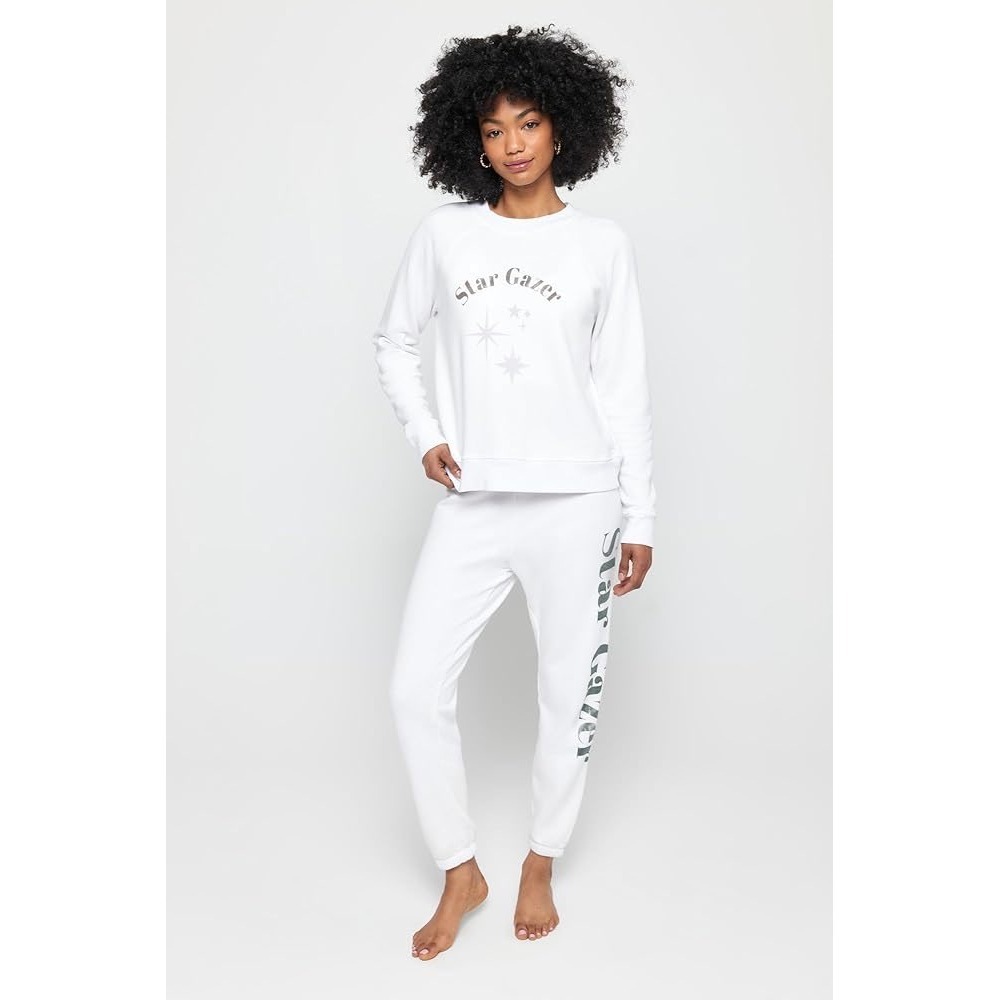 NWT Spiritual Gangster Star Gazer White‎ Sweatshirt and Joggers Lounge Set S Sm